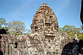 Angkor Thom - Bayon temple, second enclosure, corner towers seen from the central terrace 